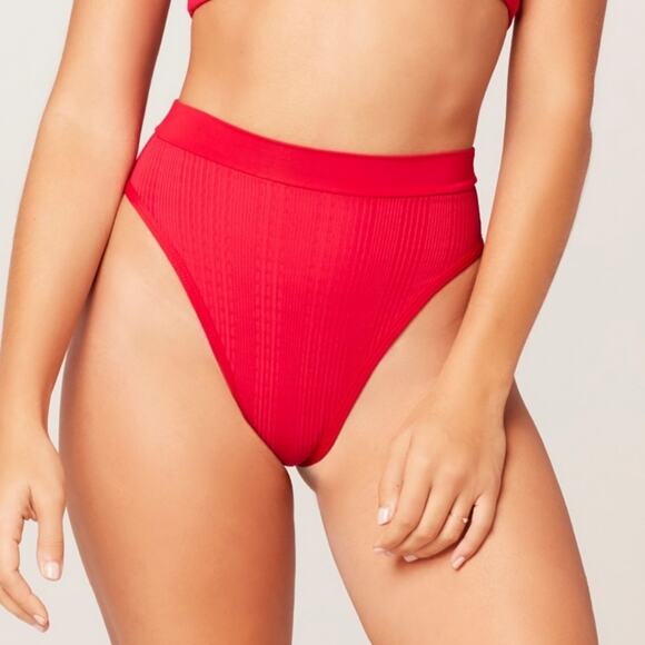L*Space Frenchi Bitsy Bikini Bottom in Lipstick Red Size Small NWOT - Picture 1 of 5